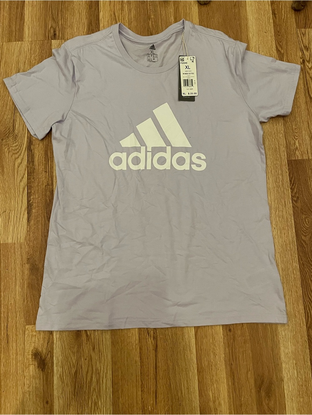 adidas Lavender Short Sleeve Tee with Black Logo